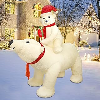 8 米)发光北极熊,充气大号充气毛绒白色熊,带 led 灯,室内室外发光